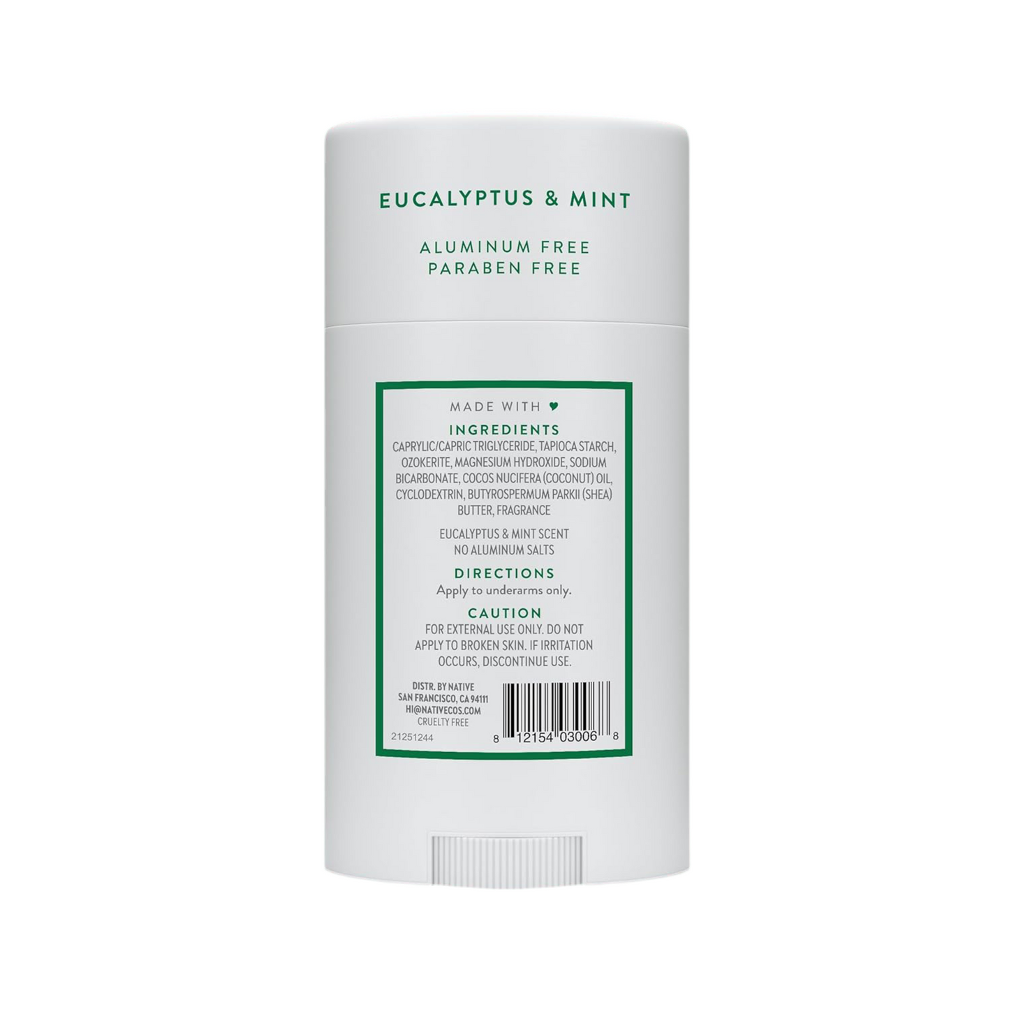 Native | Eucalyptus & Mint | Natural Deodorant – Long-Lasting, Aluminum-Free, Gentle for All Skin Types