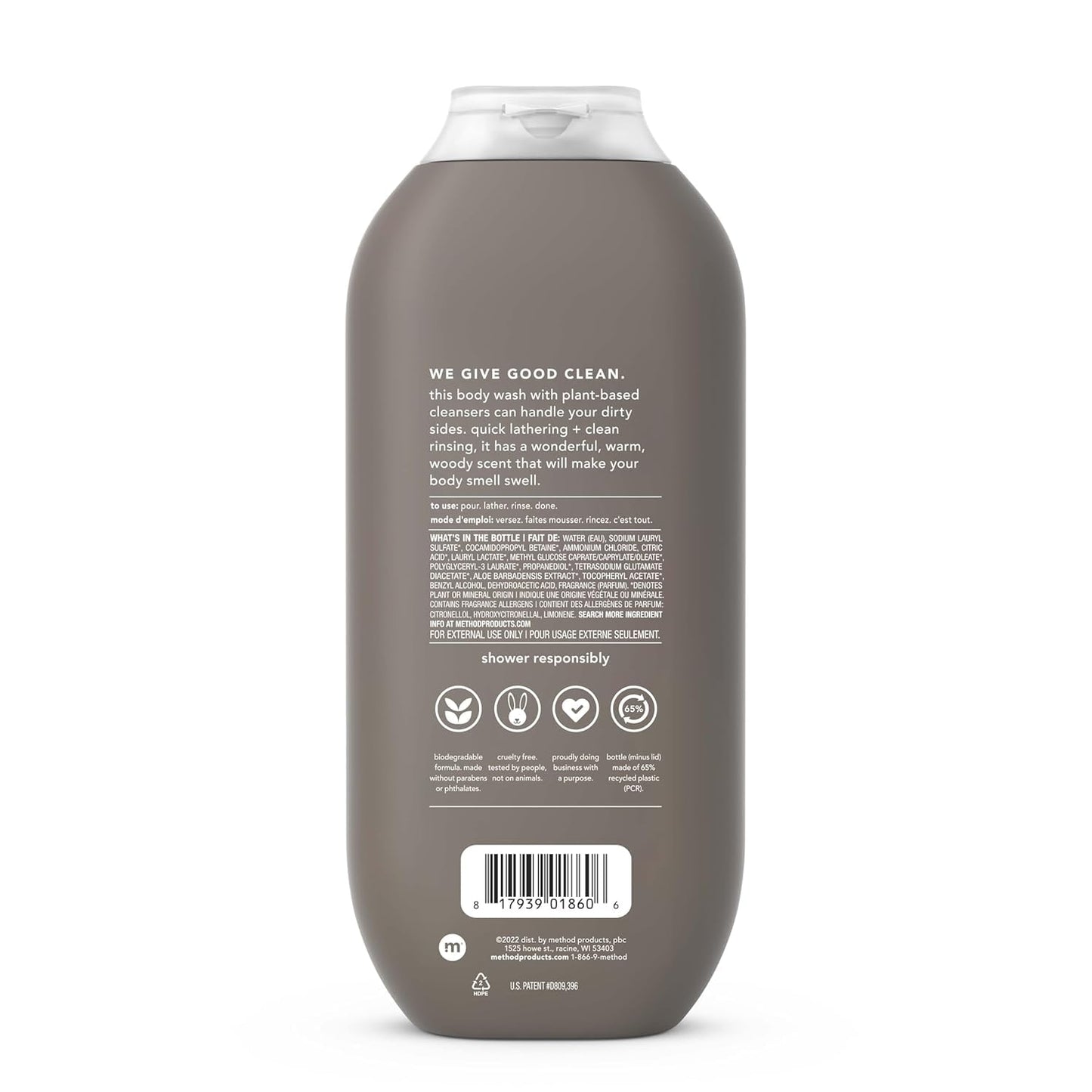 Method Men, Body Wash, Cedar + Cypress, Paraben and Phthalate Free, 532ml(18fl oz)-(Pack of 3)