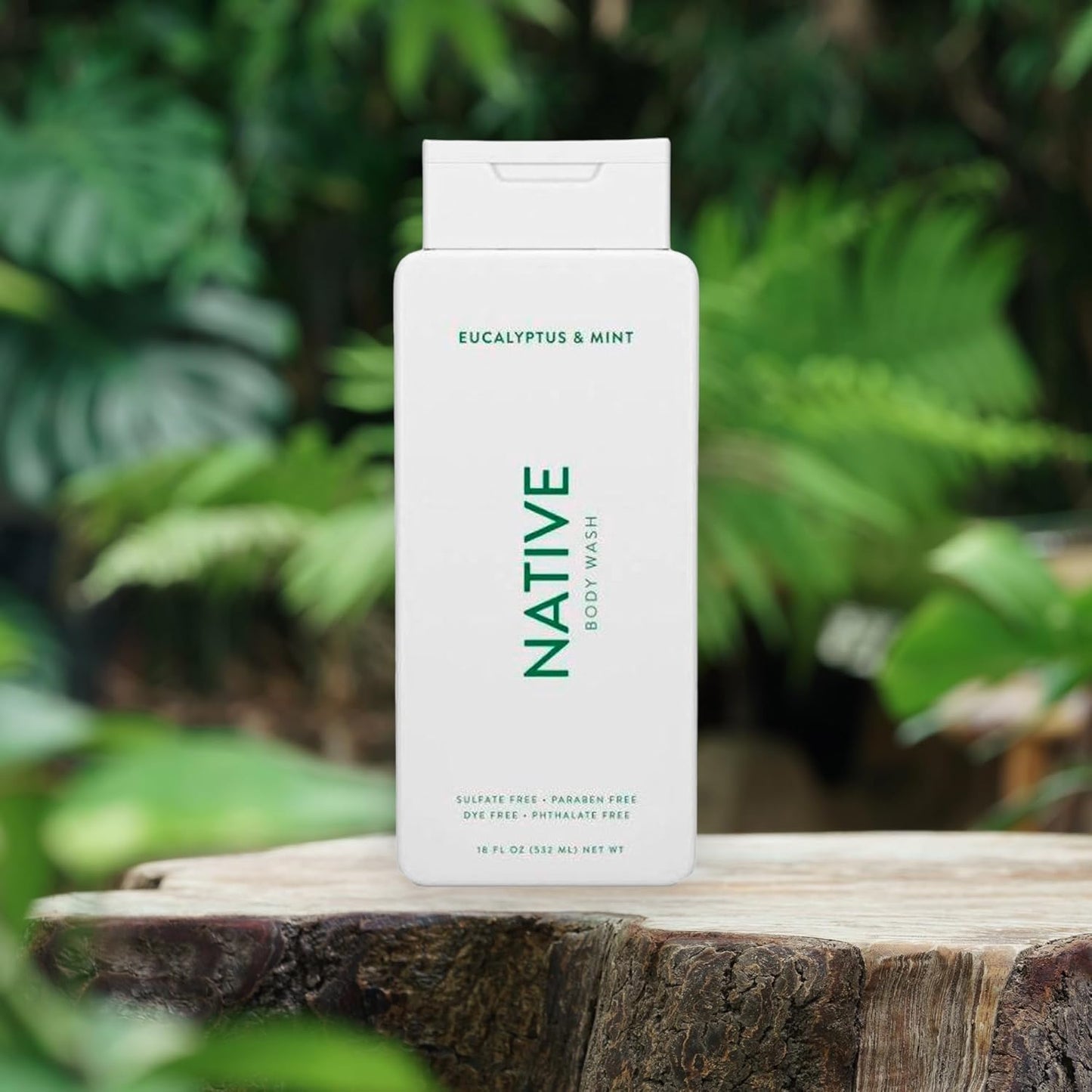 Native Body Wash Contains Naturally Derived Ingredients, For Women & Men, Sulfate, Paraben, & Dye Free Leaving Skin Soft and Hydrated, Eucalyptus & Mint, 18 oz - (Pack of 2)