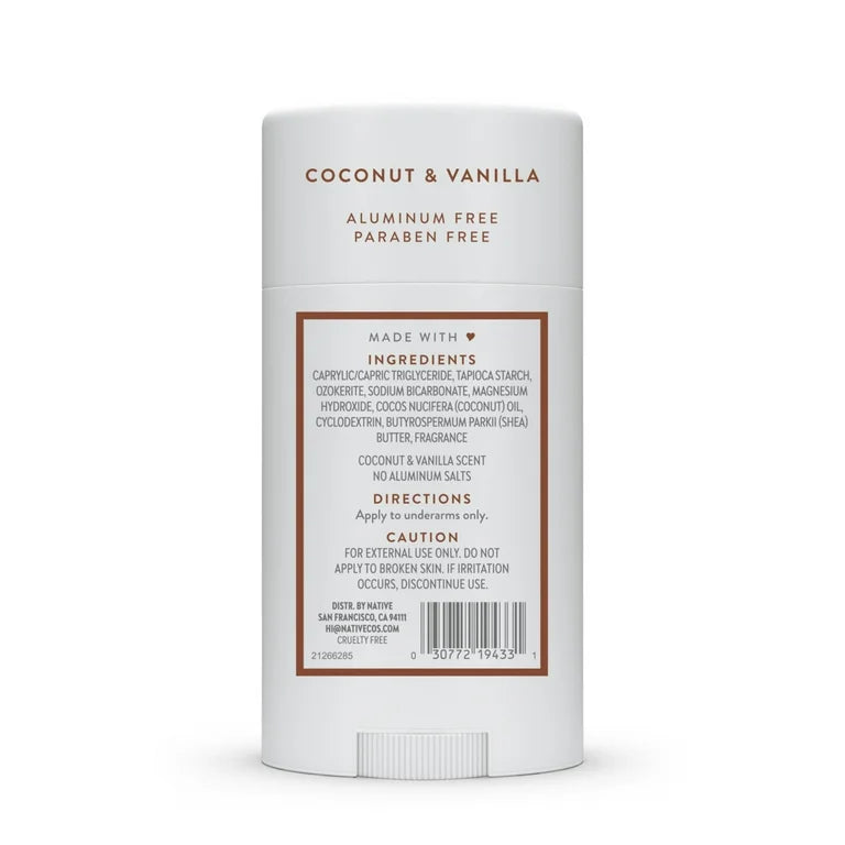 Native | Coconut & Vanilla | Natural Deodorant – Long-Lasting, Aluminum-Free, Gentle for All Skin Types