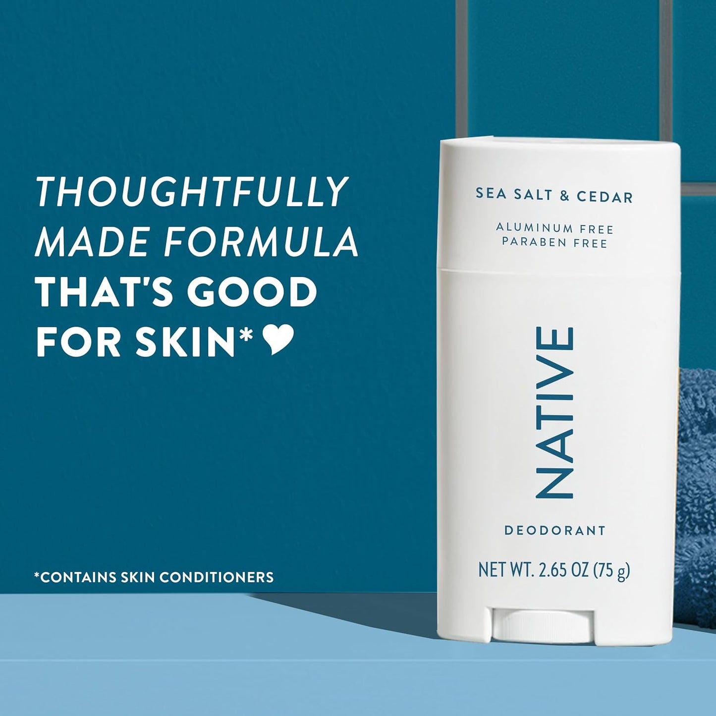Native | Sea Salt & Cedar | Natural Deodorant – Long-Lasting, Aluminum-Free, Gentle for All Skin Types