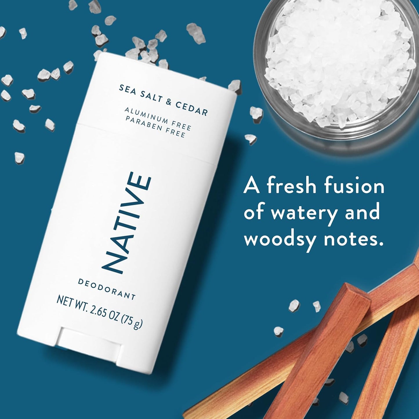 Native | Sea Salt & Cedar | Natural Deodorant – Long-Lasting, Aluminum-Free, Gentle for All Skin Types
