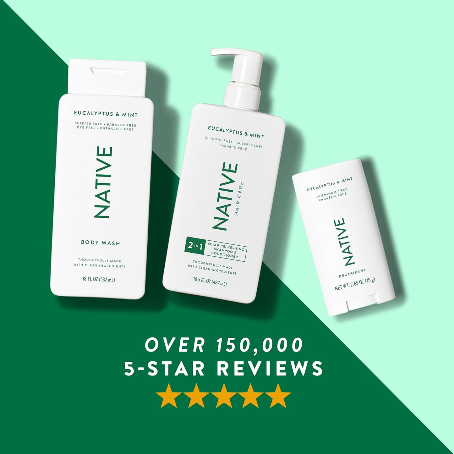 Native | Eucalyptus & Mint | Natural Deodorant – Long-Lasting, Aluminum-Free, Gentle for All Skin Types
