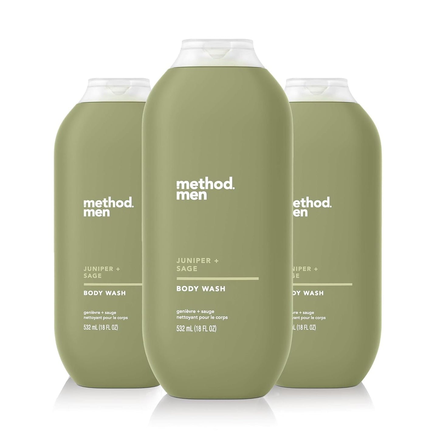 Method Men, Body Wash, Juniper + Sage, Paraben and Phthalate Free, 532ml(18fl oz)-(Pack of 3)