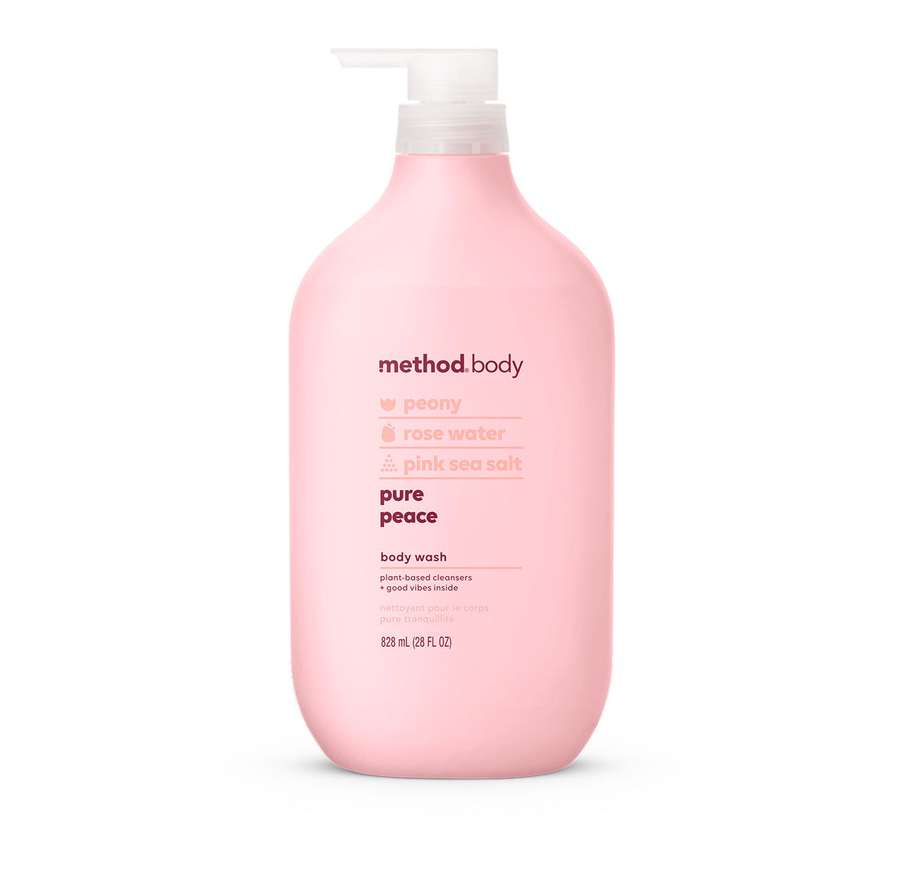 Method, Body Wash,Pure Peace, 28 oz (828mL), Paraben & Phthalate Free, Biodegradable Formula,(Pack of 1)