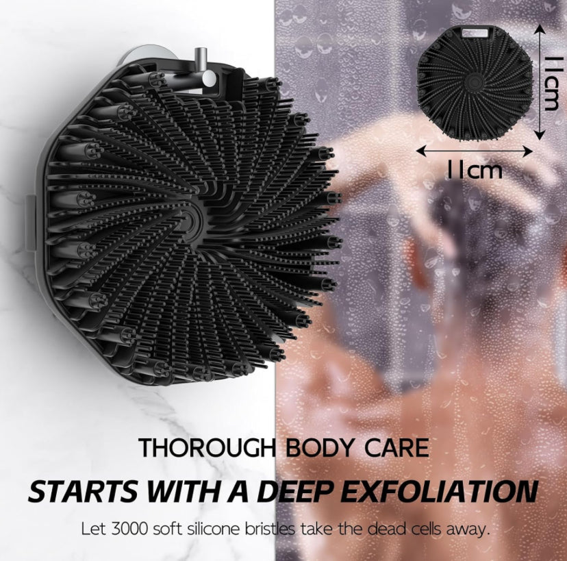 Silicone Body Scrubber, Exfoliating Body Wash Scrubbers Exfoliator , Shower Body Brush (black)