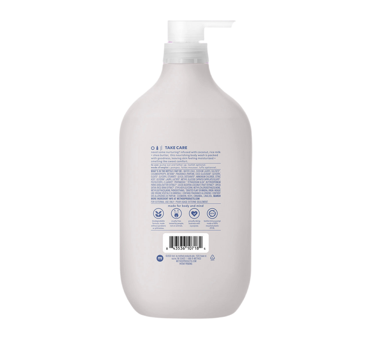 Method, Body Wash,Simply Nourish, 28 oz (828mL), Paraben & Phthalate Free, Biodegradable Formula,(Pack of 1)