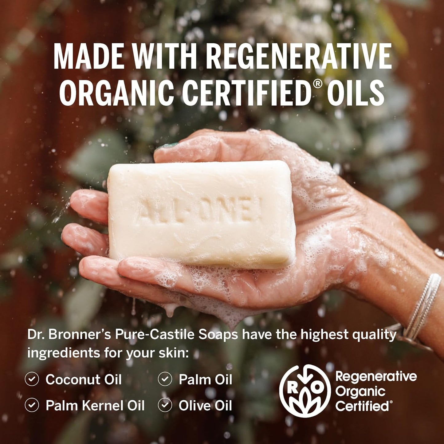 Dr. Bronner's Pure-Castile Magic Soap Bars (Peppermint, 5 oz) - Made with Regenerative Organic Certified Oils - For Face, Body & Hair - Gentle, Vegan - Bar Soaps for Men & Women(Pack of 12)