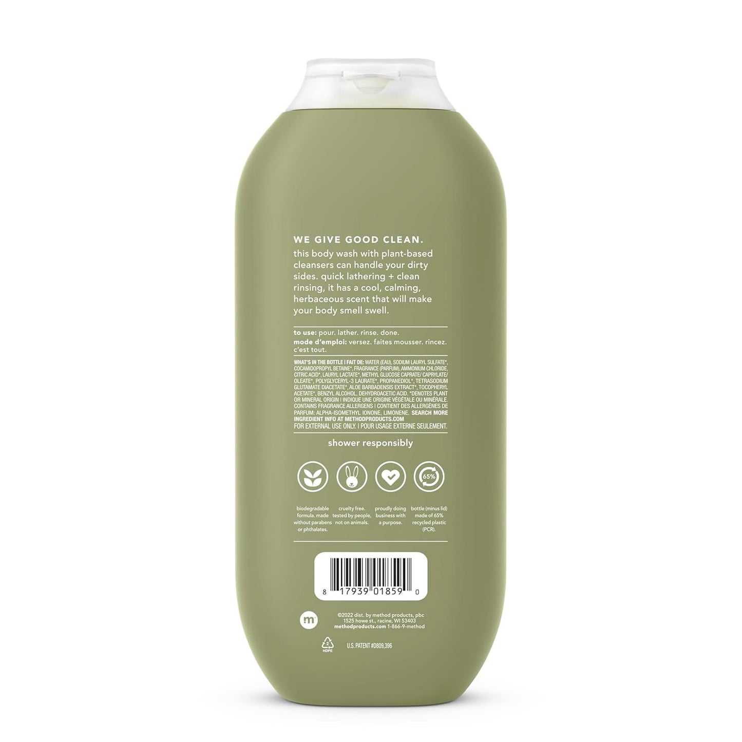 Method Men, Body Wash, Juniper + Sage, Paraben and Phthalate Free, 532ml(18fl oz)-(Pack of 3)