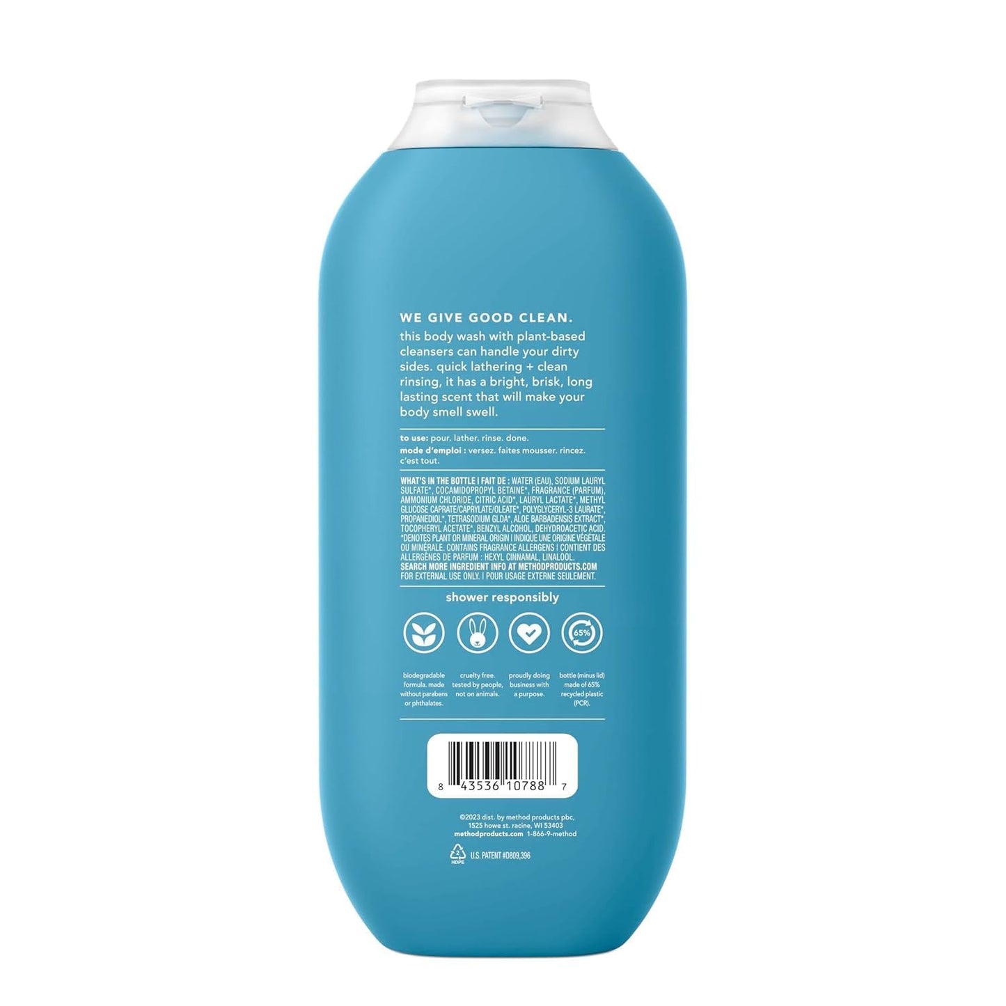 Method Men, Body Wash,Glacier + Granite, Paraben and Phthalate Free, 532ml(18fl oz)-(Pack of 3)