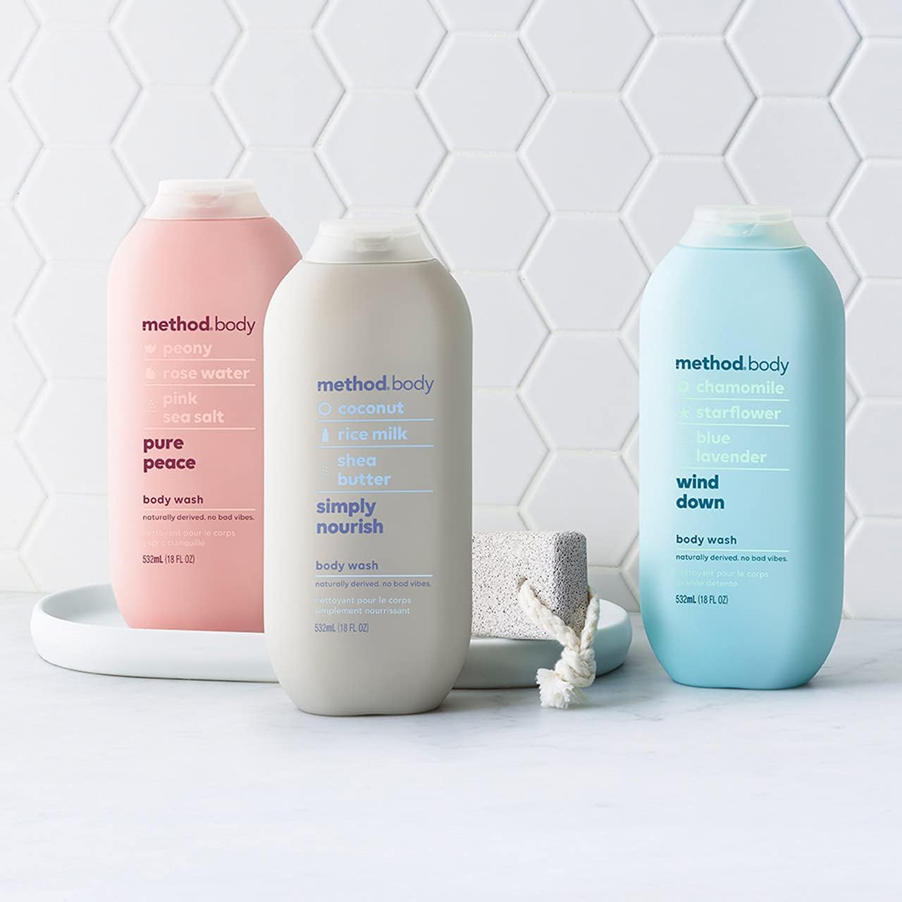 Hydrating, Body Wash, Simply Nourish,  Paraben and Phthalate Free, 532ml(18fl oz)-(Pack of 3)