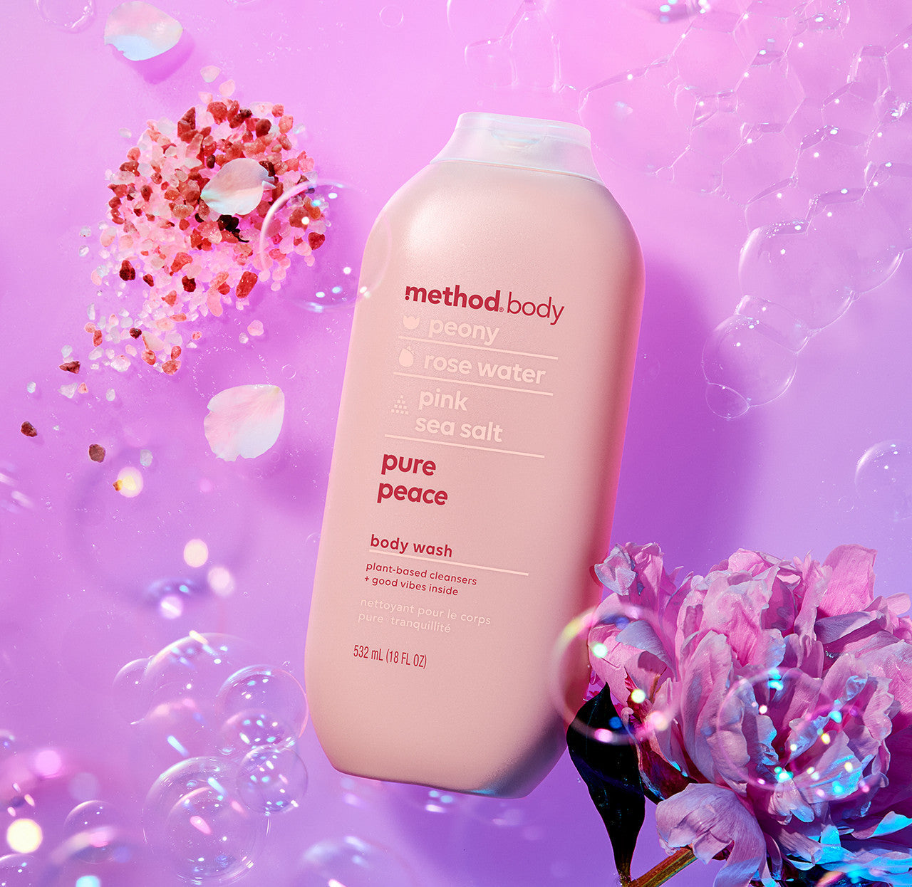 Method Men, Body Wash, Pure Peace, Paraben and Phthalate Free, 532ml(18fl oz)-(Pack of 3)