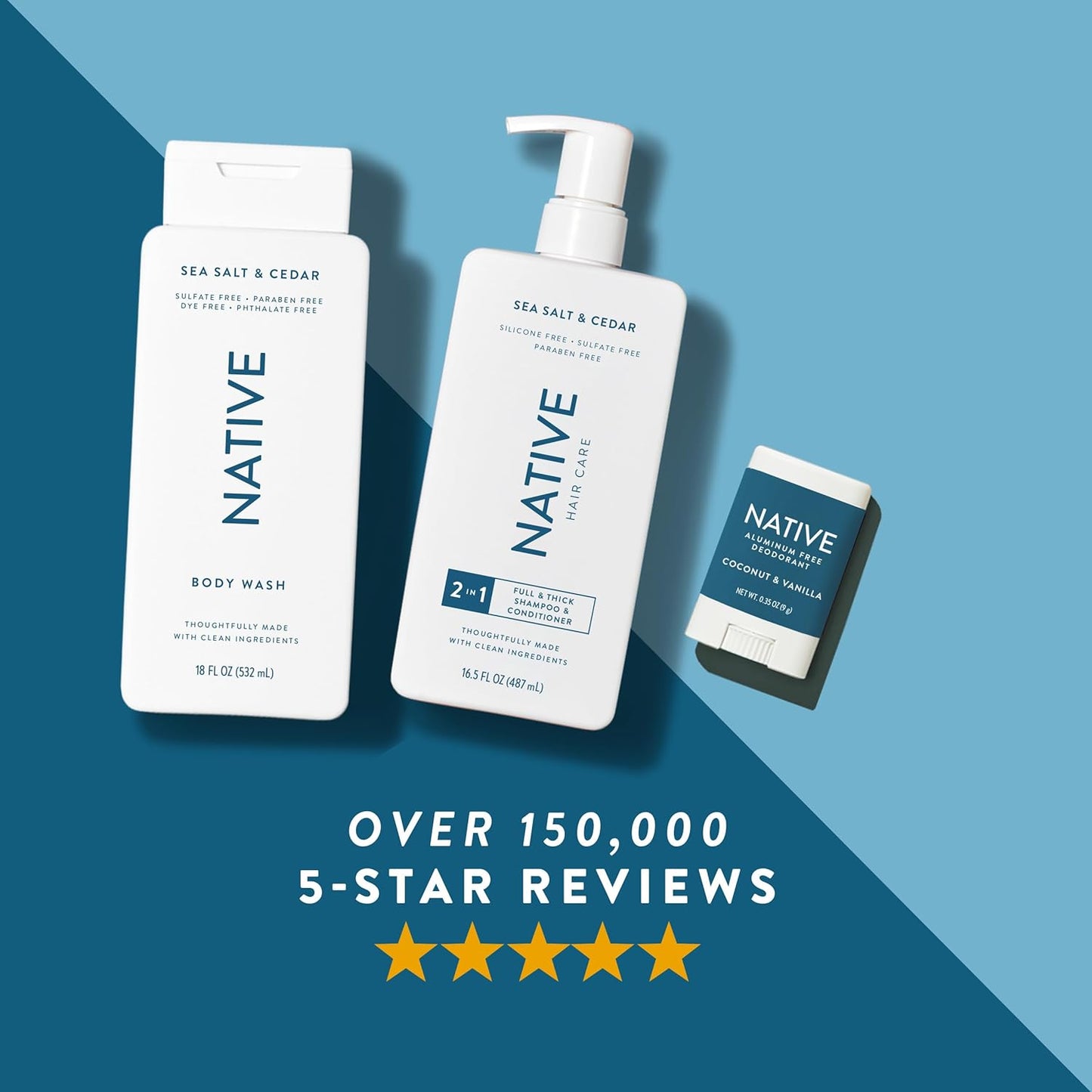 Native | Sea Salt & Cedar | Natural Deodorant – Long-Lasting, Aluminum-Free, Gentle for All Skin Types