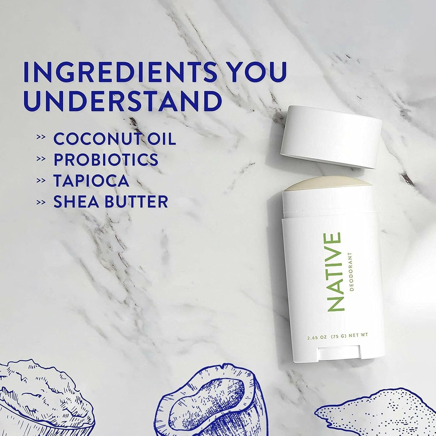Native | Sea Salt & Cedar | Natural Deodorant – Long-Lasting, Aluminum-Free, Gentle for All Skin Types