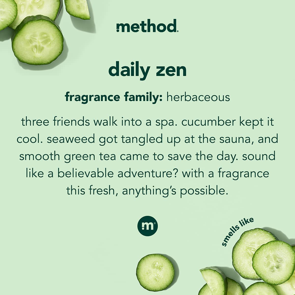 Method Daily Lotion, Daily Zen, Plant-Based Moisturizer - 13.5 fl oz (Pack of 1)