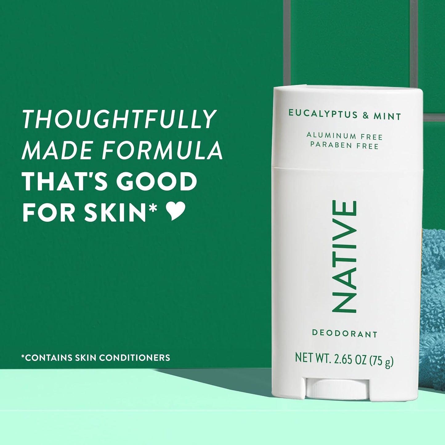 Native | Eucalyptus & Mint | Natural Deodorant – Long-Lasting, Aluminum-Free, Gentle for All Skin Types